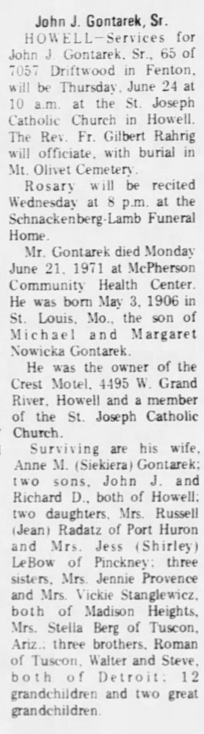 Crest Motel (Bethel Suites) - Former Owner Passes Away 1971 (newer photo)